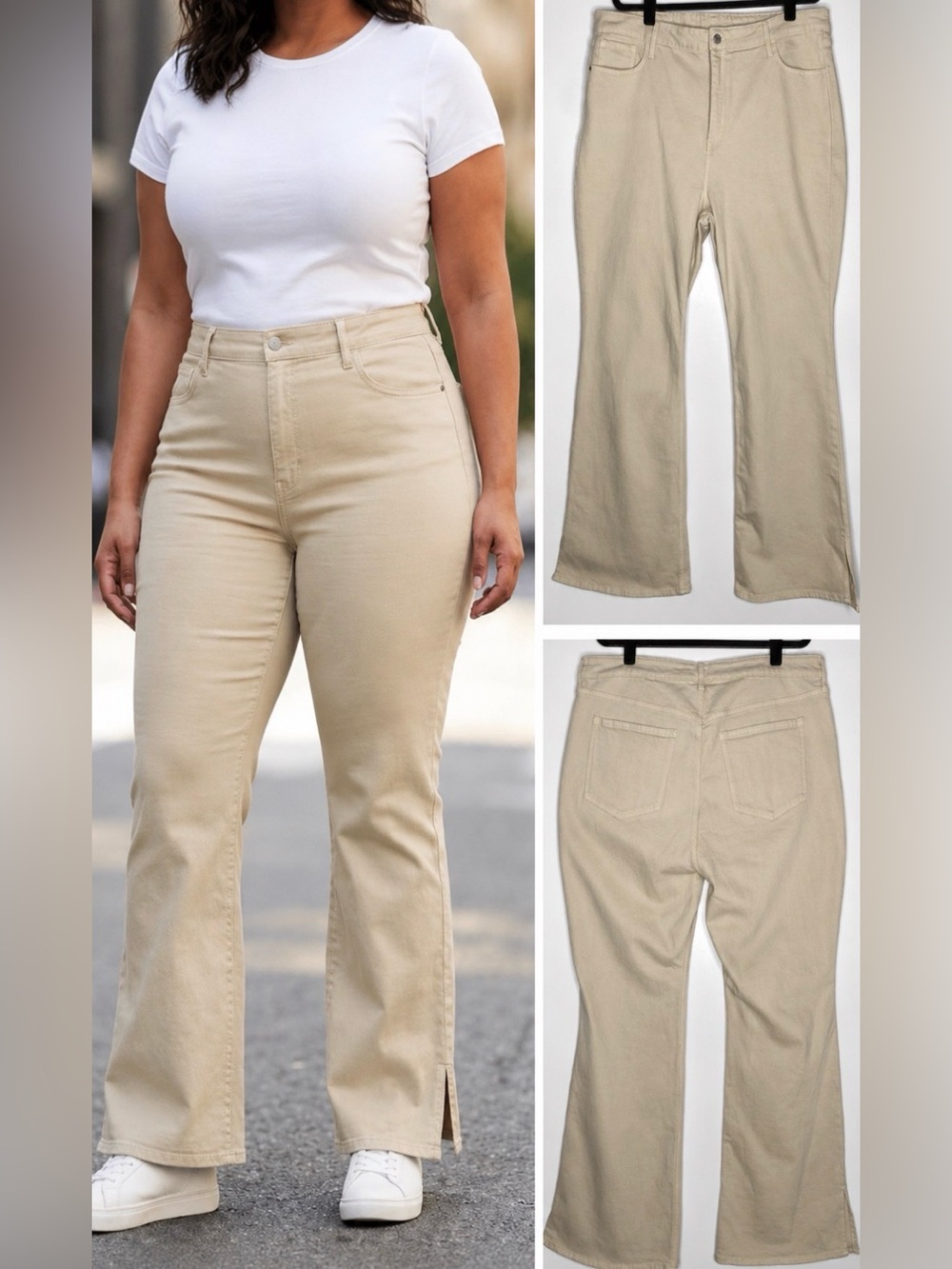 Old Navy Higher High Rise Flare khaki Pants Plus Size 26 NWT